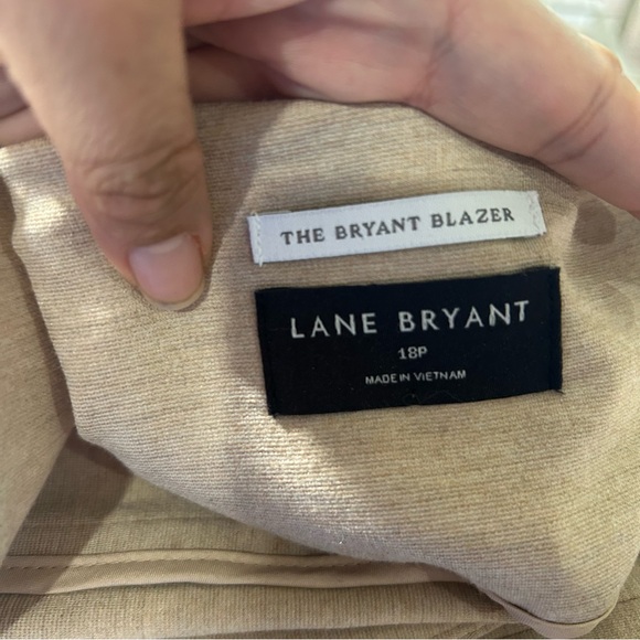 Lane Bryant Womens Cream Double-Breasted Collarless Blazer sz 18P - Picture 5 of 6